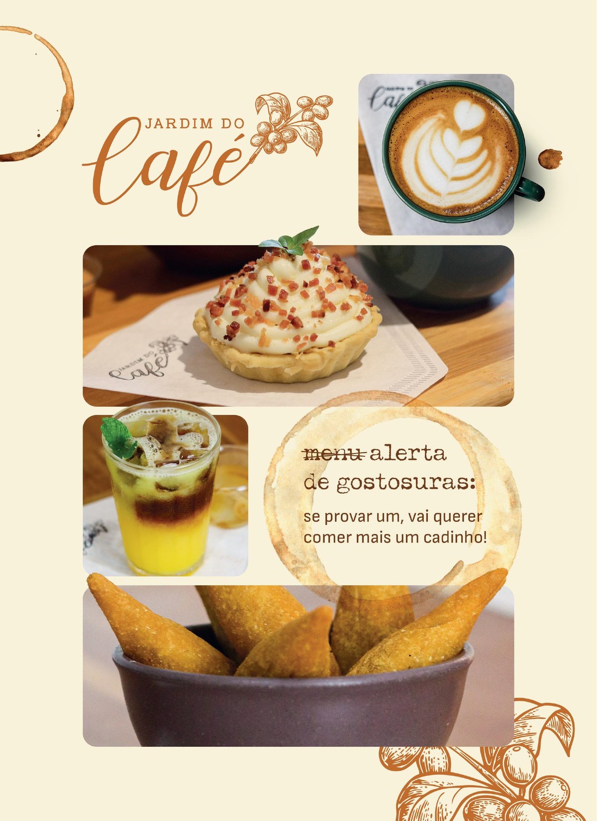 Página 1 do cardápio do Jardim do Café